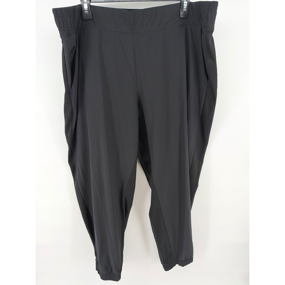 Athleta High Rise Brooklyn Jogger Pants Black Pull On Pockets Stretch Size 20